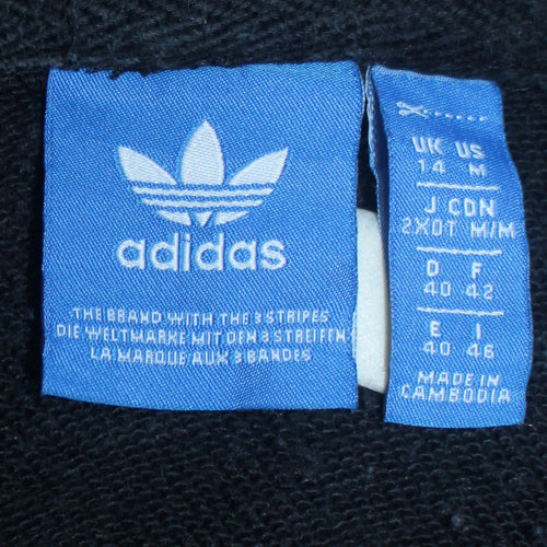Adidas Mens Black Pullover Hoodie M Sports Retro Graphic Print