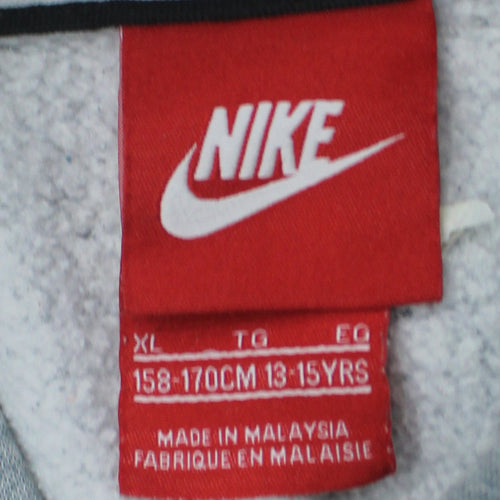 Nike Boys Grey Pullover Hoodie XL 13-15 Years Fleece Sweatshirt