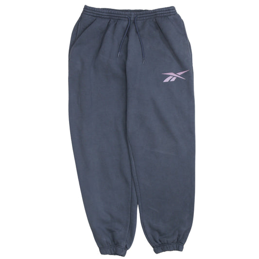 Reebok Women Blue L Fleece Sweatpants Activewear Trousers