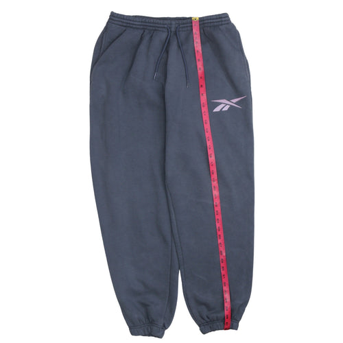 Reebok Women Blue L Fleece Sweatpants Activewear Trousers