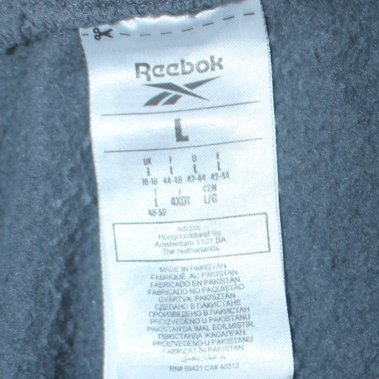Reebok Women Blue L Fleece Sweatpants Activewear Trousers