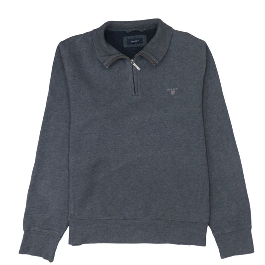 GANT Men’s Grey 1/4 Zip Collared Sweatshirt Size L Classic Fit