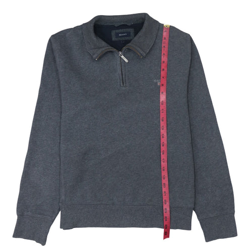GANT Men’s Grey 1/4 Zip Collared Sweatshirt Size L Classic Fit