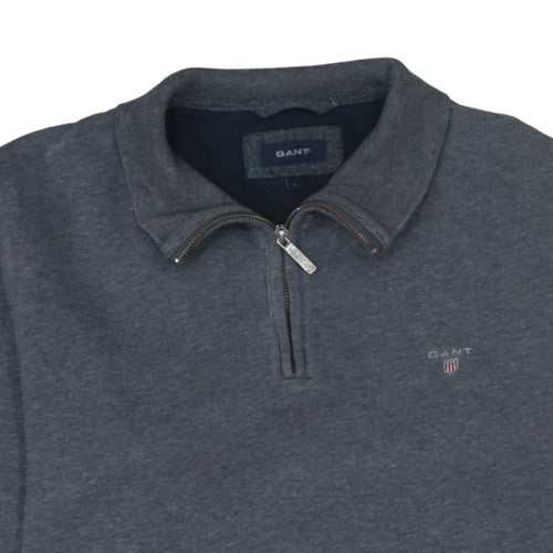 GANT Men’s Grey 1/4 Zip Collared Sweatshirt Size L Classic Fit