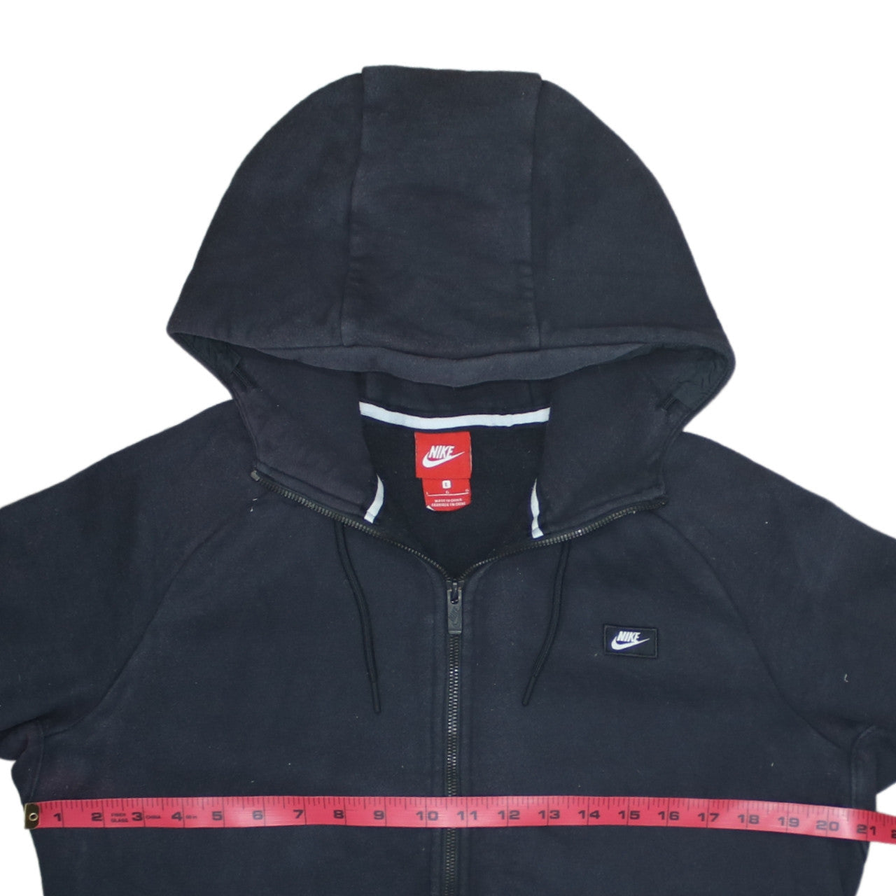 Nike Men's Black Full Zip Hoodie Size L Fleece Sweatshirt