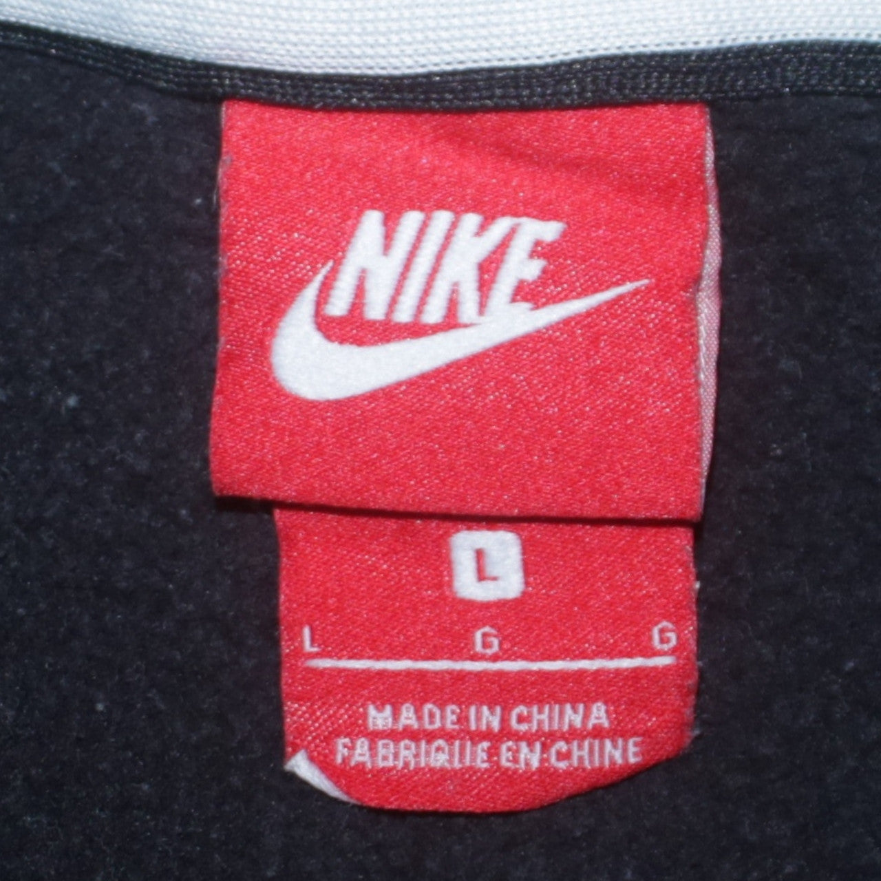 Nike Men's Black Full Zip Hoodie Size L Fleece Sweatshirt