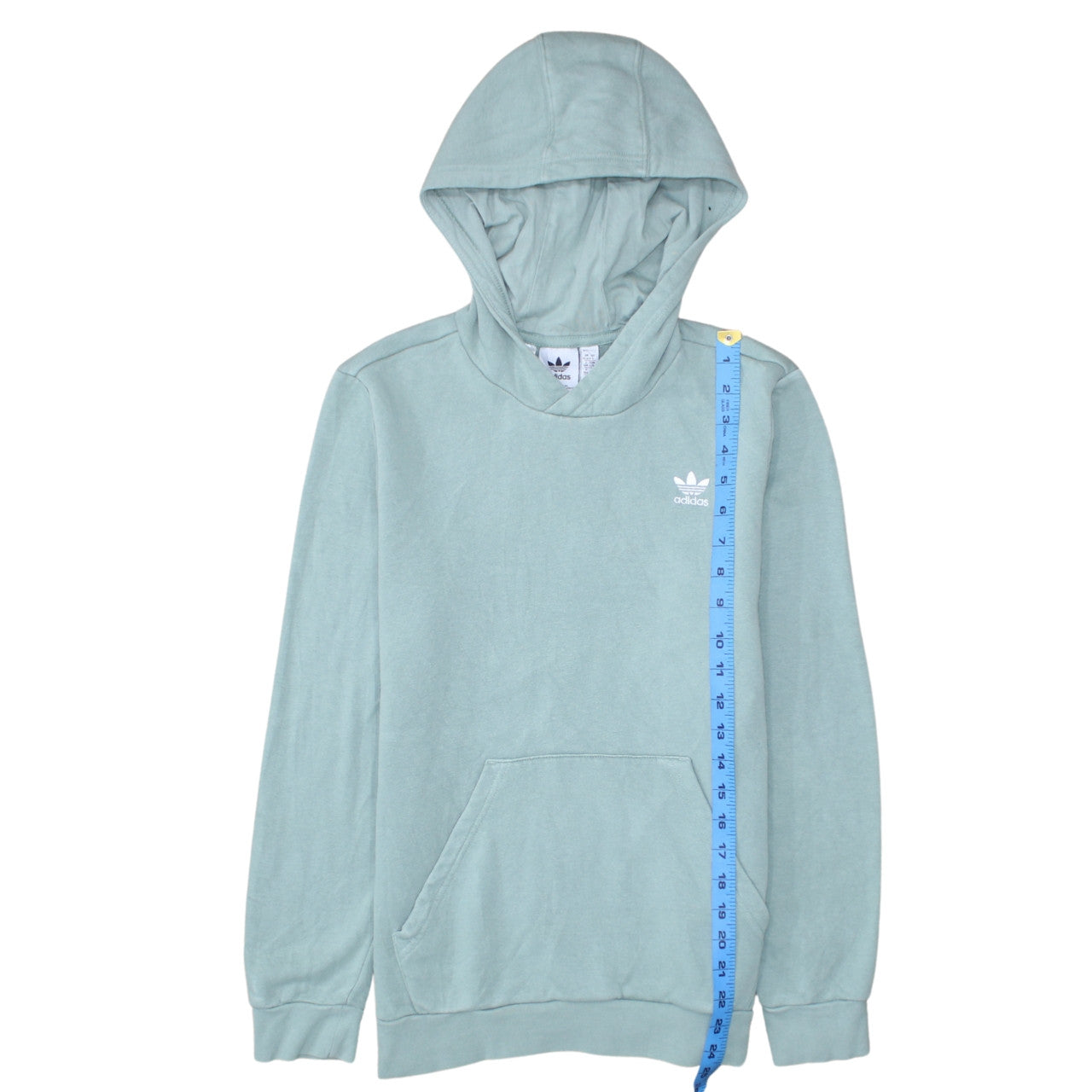 Adidas Boys Green Pullover Hoodie 13-14 Years Classic Logo Sweatshirt