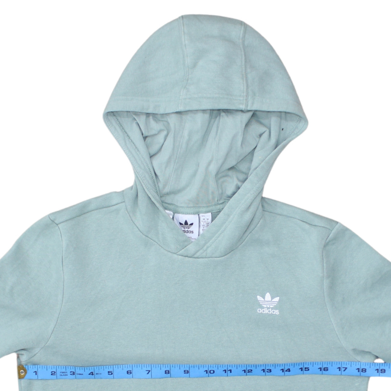 Adidas Boys Green Pullover Hoodie 13-14 Years Classic Logo Sweatshirt