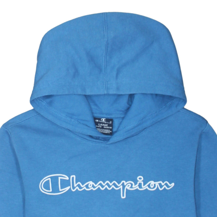 Champion Boys Blue Pullover Hoodie 11-12 Years Logo Fleece Sweatshirt