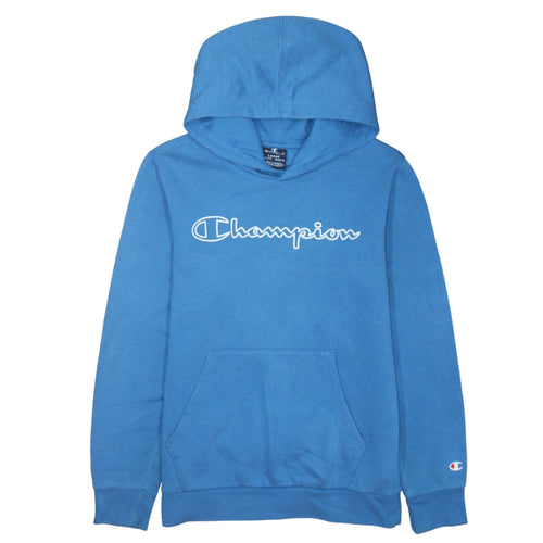 Champion Boys Blue Pullover Hoodie 11-12 Years Logo Fleece Sweatshirt