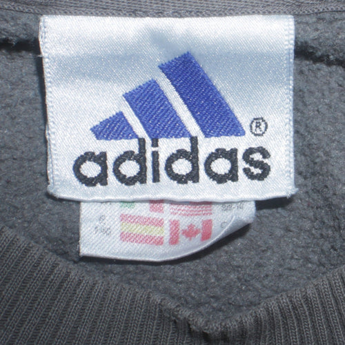 Adidas Boys Grey Pullover Sweatshirt 10-11 Years Crew Neck Logo Fleece