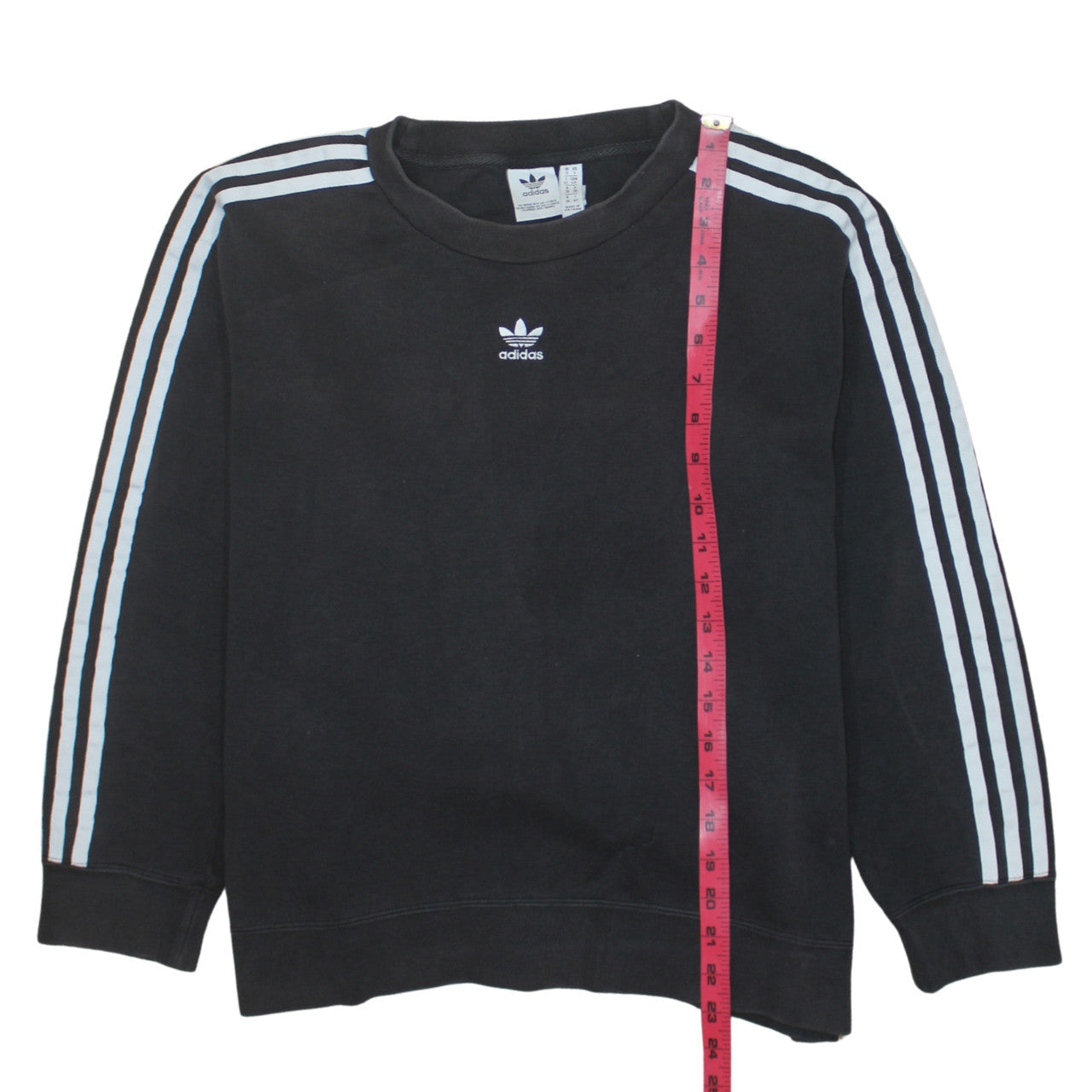 Adidas Women Black Crew Neck Long Sleeve Pullover Sweatshirt UK 10