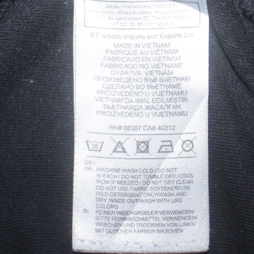 Adidas Women Black Crew Neck Long Sleeve Pullover Sweatshirt UK 10