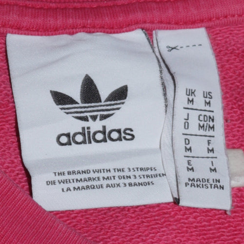 Adidas Mens Pink Crew Neck Pullover Sweatshirt M Cotton Casual