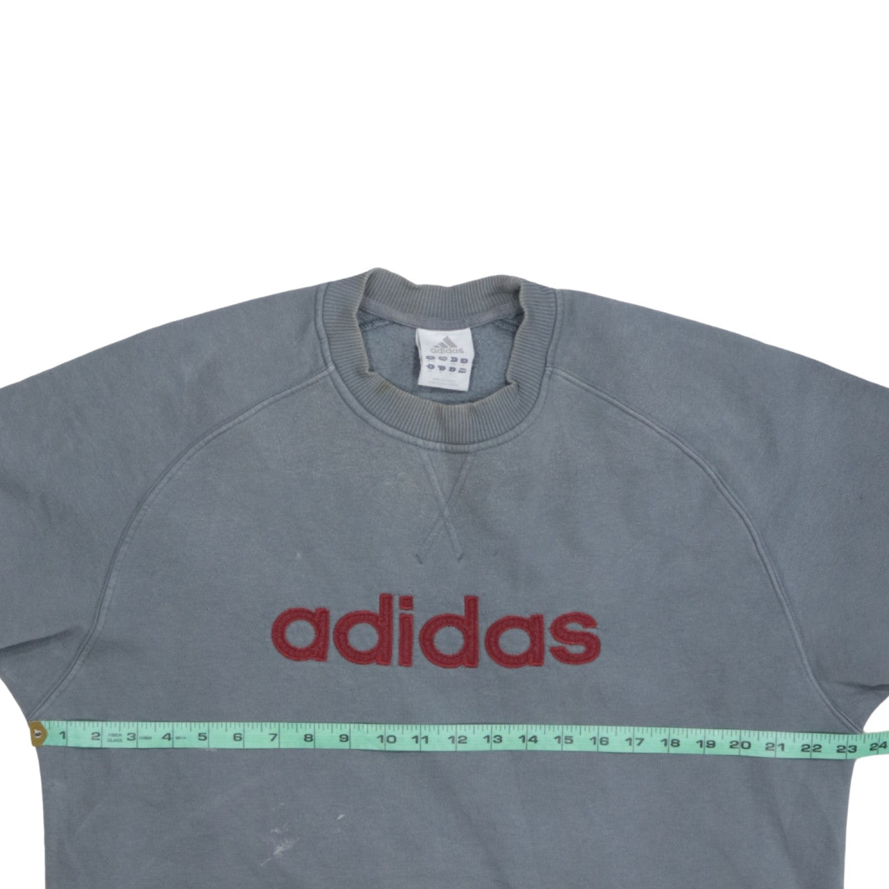 Adidas Men's Grey L Pullover Crew Neck Logo Sweatshirt
