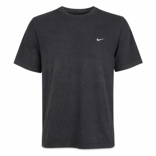 Front view of Nike Men's Black Cotton Crew Neck Short Sleeve Sports T-Shirt M
