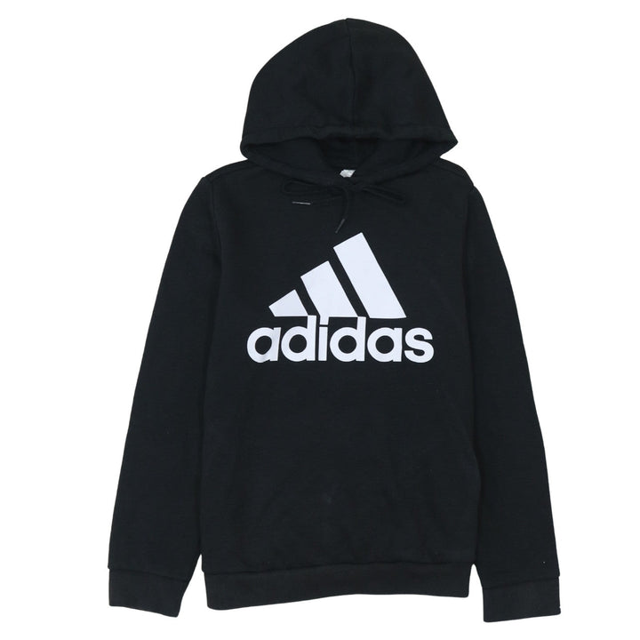 Adidas Womens Black Pullover Hoodie Size M 12-14 Logo Print