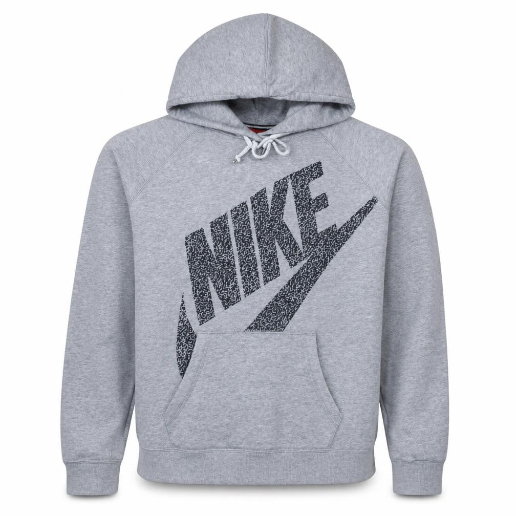Nike Men's Grey Pullover Hoodie L Logo Graphic Sportswear
