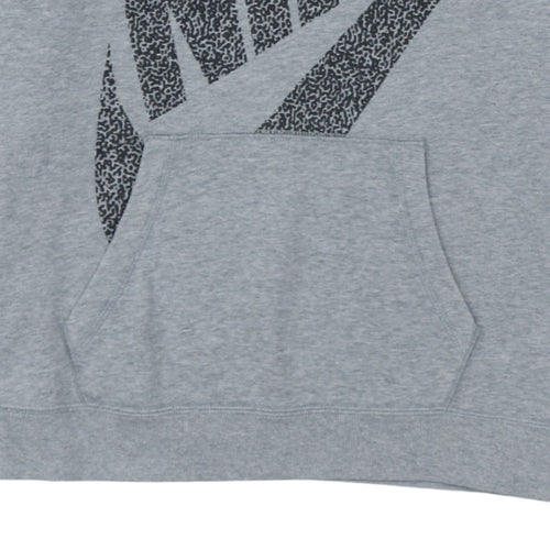 Nike Men's Grey Pullover Hoodie L Logo Graphic Sportswear