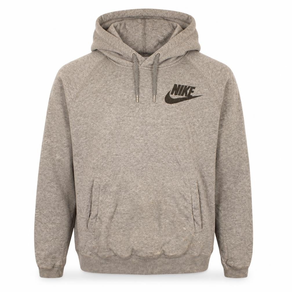 Front view of Nike Men's Grey Pullover Hoodie Medium Sports Style
