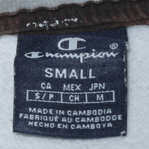Champion Men's White Small Pullover Sweatshirt with Logo Taping