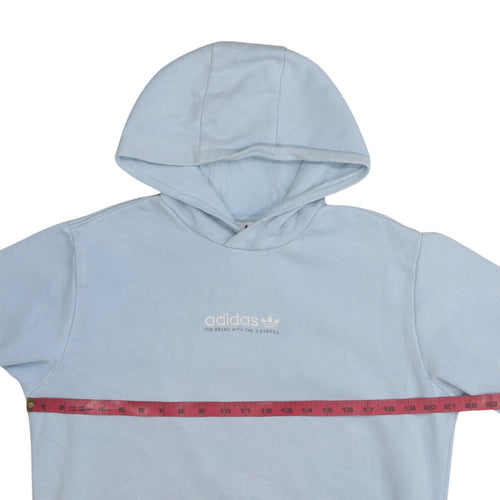 Adidas Mens Blue Pullover Hoodie Medium Classic Logo Cotton Blend