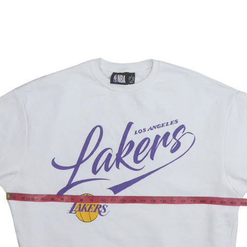 NBA Los Angeles Lakers White Sweatshirt Womens Small Crew Neck Pullover