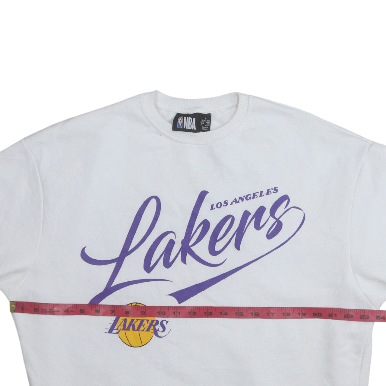 NBA Los Angeles Lakers White Sweatshirt Womens Small Crew Neck Pullover