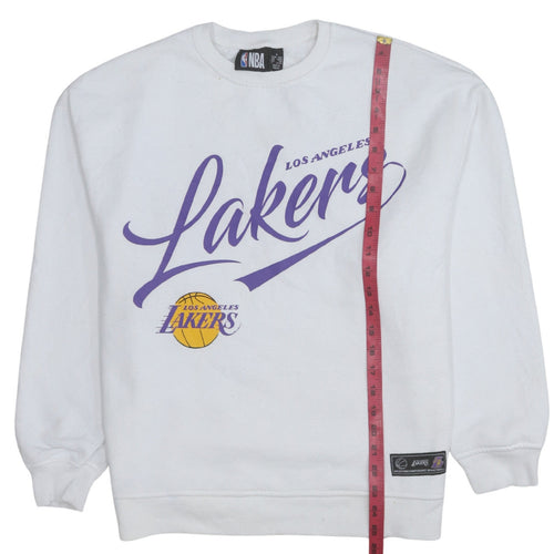 NBA Los Angeles Lakers White Sweatshirt Womens Small Crew Neck Pullover