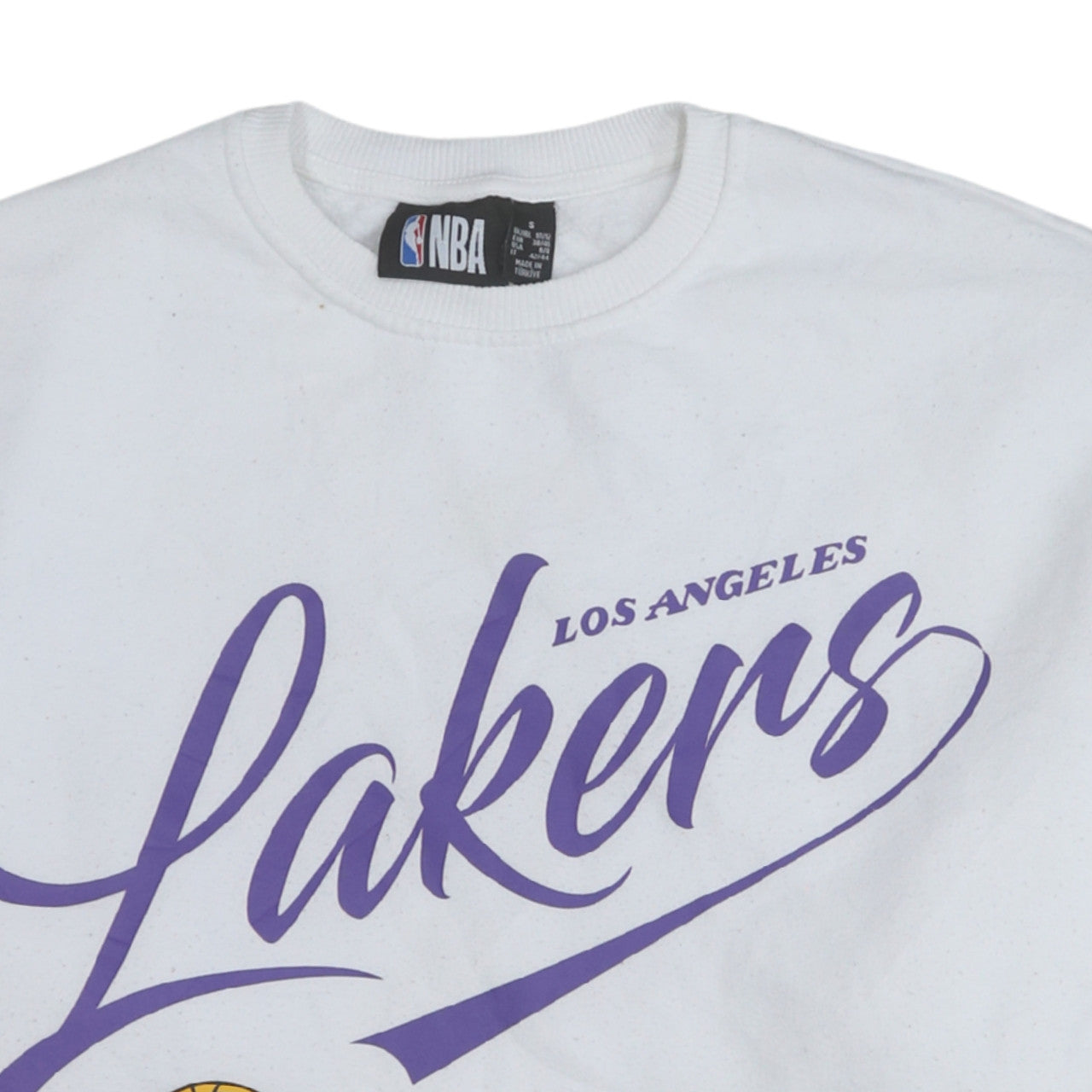 NBA Los Angeles Lakers White Sweatshirt Womens Small Crew Neck Pullover