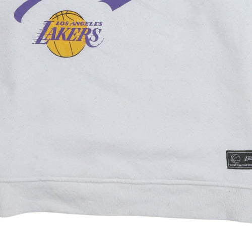 NBA Los Angeles Lakers White Sweatshirt Womens Small Crew Neck Pullover
