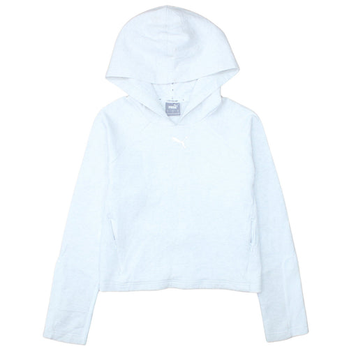 Puma Women Light Grey Pullover Hoodie Small Keeps You Dry