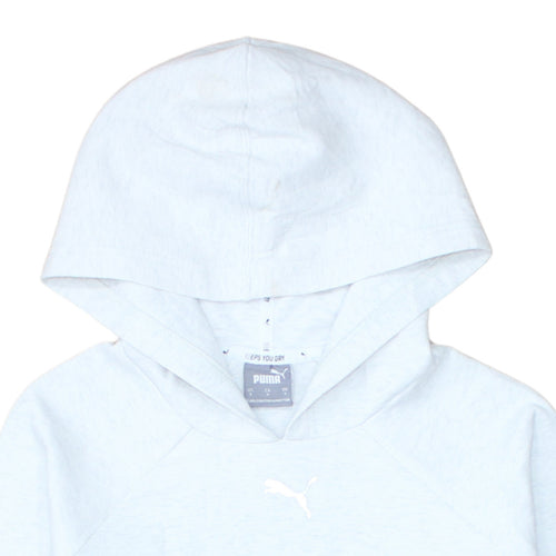 Puma Women Light Grey Pullover Hoodie Small Keeps You Dry