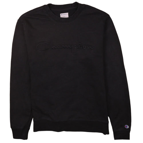 Champion Men's Black Pullover Sweatshirt Size M Embroidered Logo