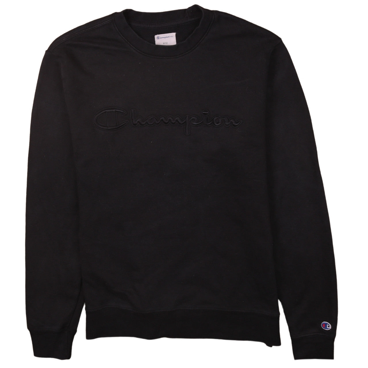Champion Men's Black Pullover Sweatshirt Size M Embroidered Logo