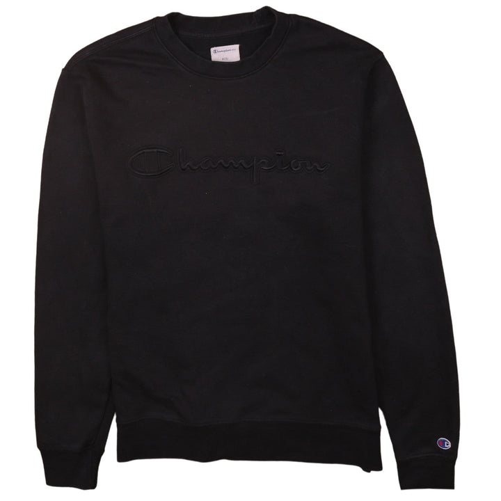 Champion Men's Black Pullover Sweatshirt Size M Embroidered Logo