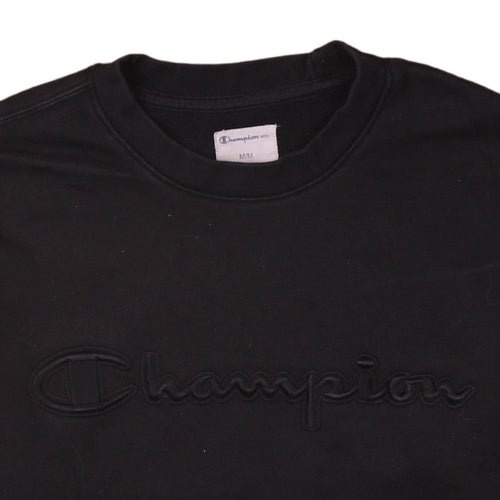 Champion Men's Black Pullover Sweatshirt Size M Embroidered Logo