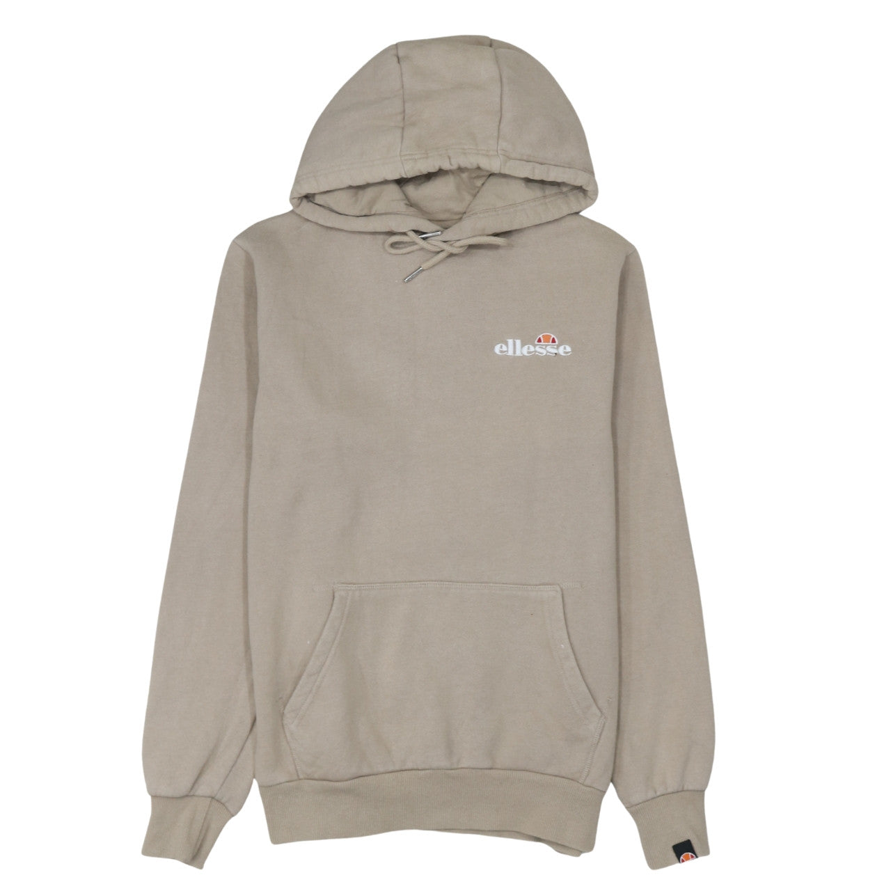 Ellesse Men's Beige Pullover Hoodie XS Regular Fit Logo Fleece