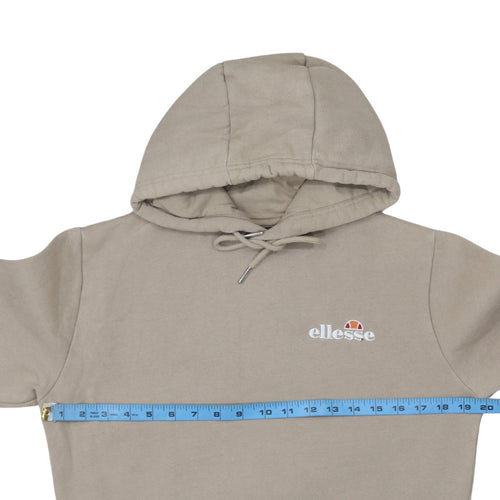 Ellesse Men's Beige Pullover Hoodie XS Regular Fit Logo Fleece