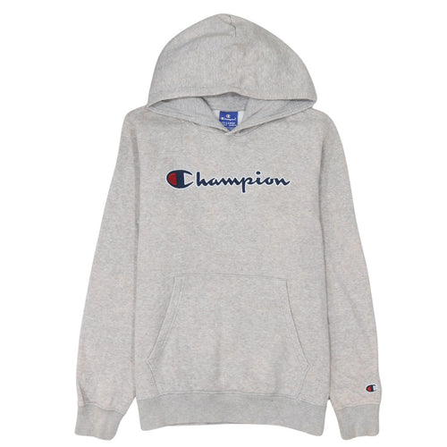 Champion Boys Grey Pullover Hoodie 2XL 15-16 Years Fleece Logo Sweatshirt
