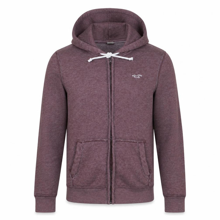 Hollister Men’s Purple Full Zip Hoodie Size S Classic Logo Fleece