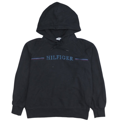 Tommy Hilfiger Men's Black XS Pullover Hoodie Embroidered Logo