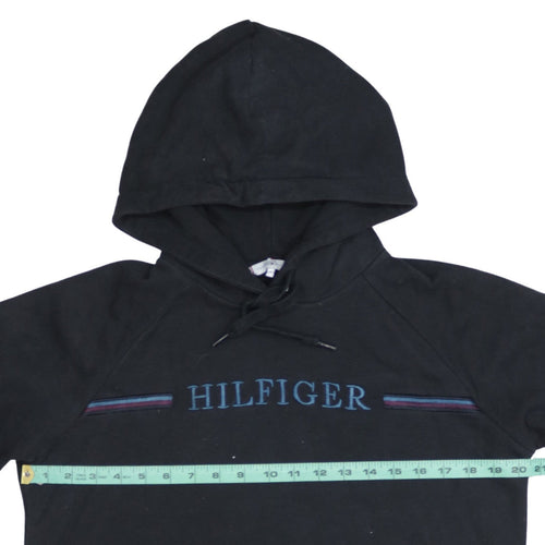 Tommy Hilfiger Men's Black XS Pullover Hoodie Embroidered Logo