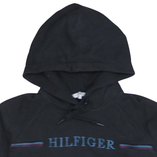 Tommy Hilfiger Men's Black XS Pullover Hoodie Embroidered Logo