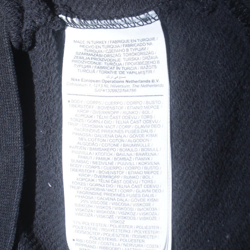Nike Men's Black Small Pullover Hoodie with Pink Logo Print