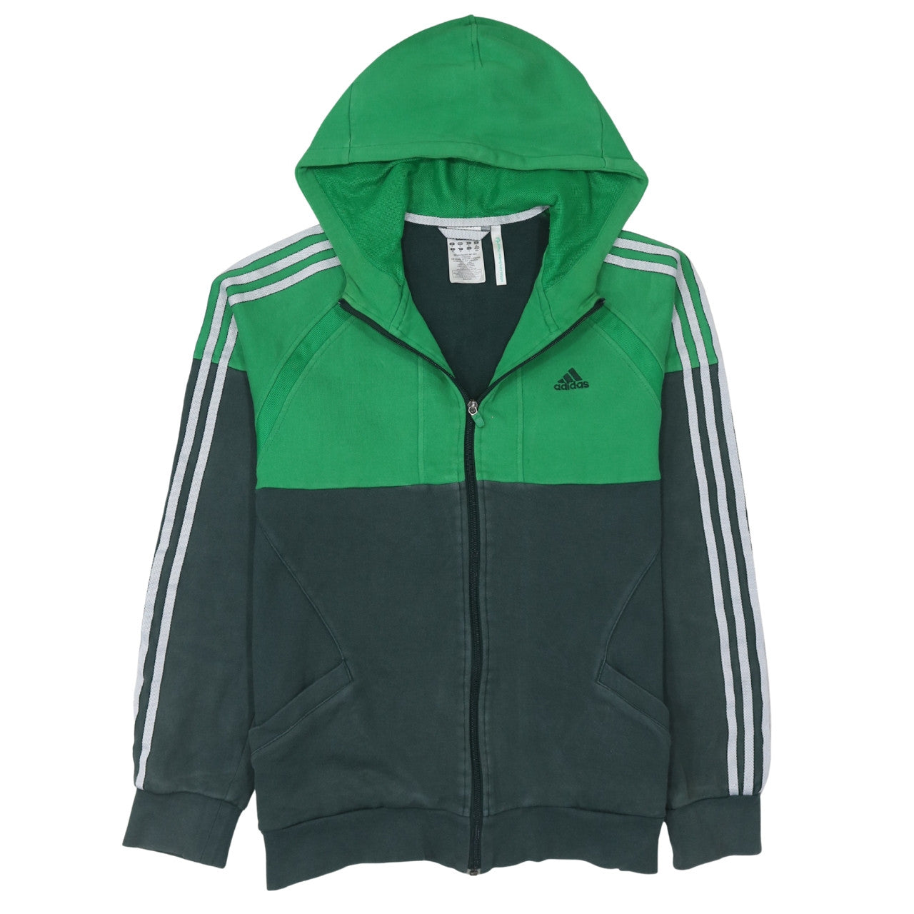Adidas Men’s Green Full Zip Hoodie Size M Sportswear
