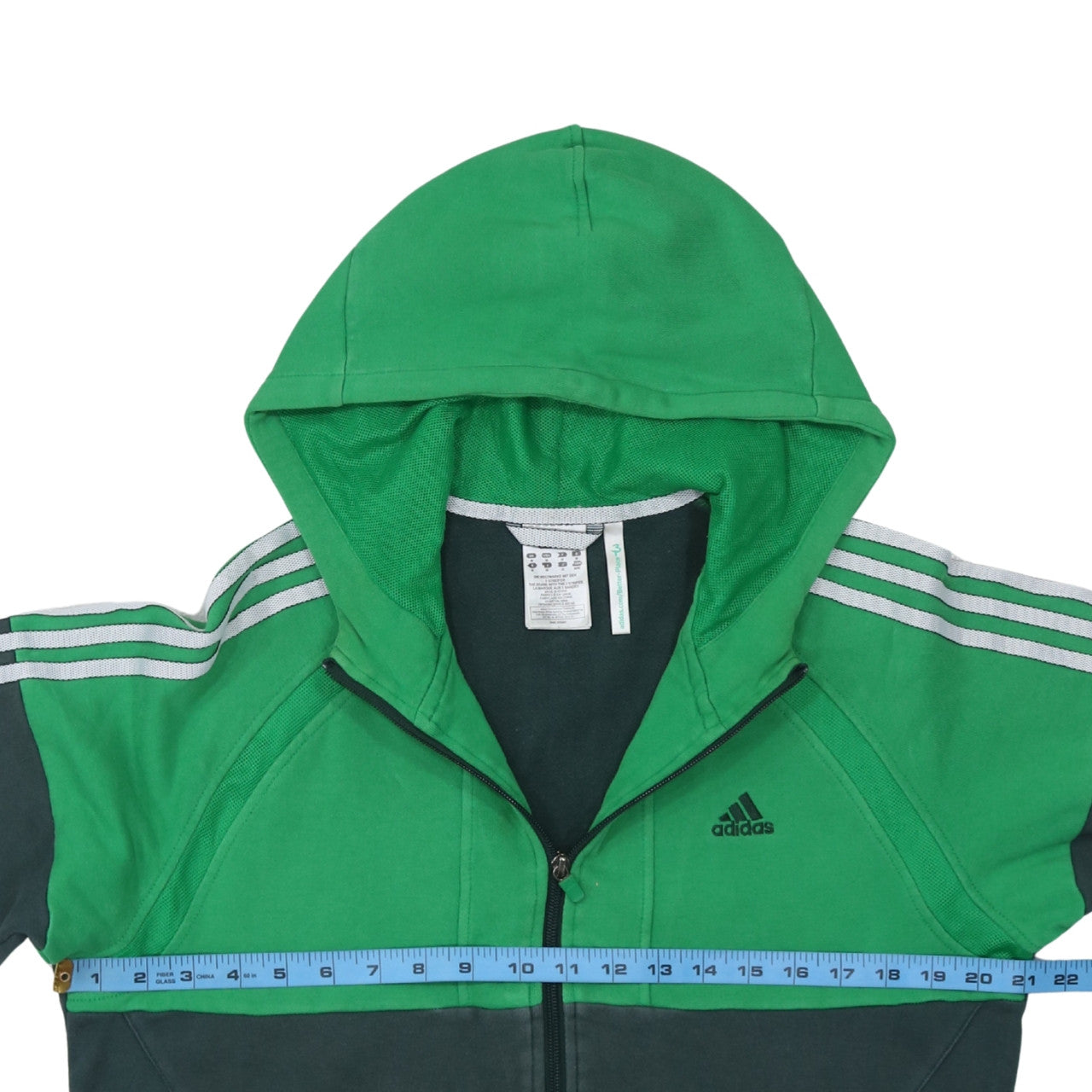 Adidas Men’s Green Full Zip Hoodie Size M Sportswear