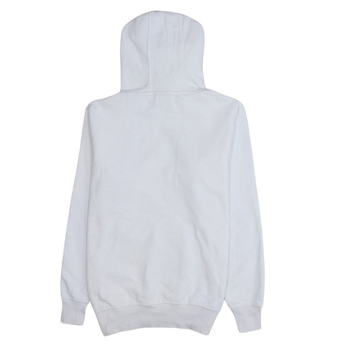 Ellesse Women White Hoodie UK 10 Pullover Logo Cotton Blend Sporty