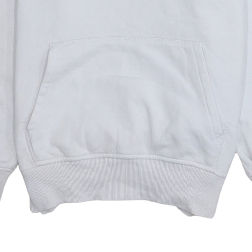 Ellesse Women White Hoodie UK 10 Pullover Logo Cotton Blend Sporty