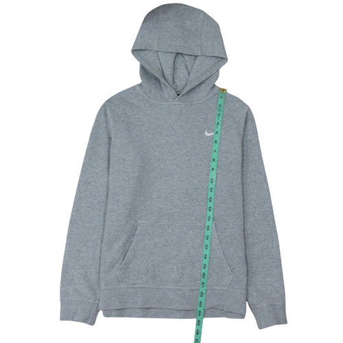 Nike Boys Grey Pullover Hoodie 158-170cm Classic Fleece Sweatshirt